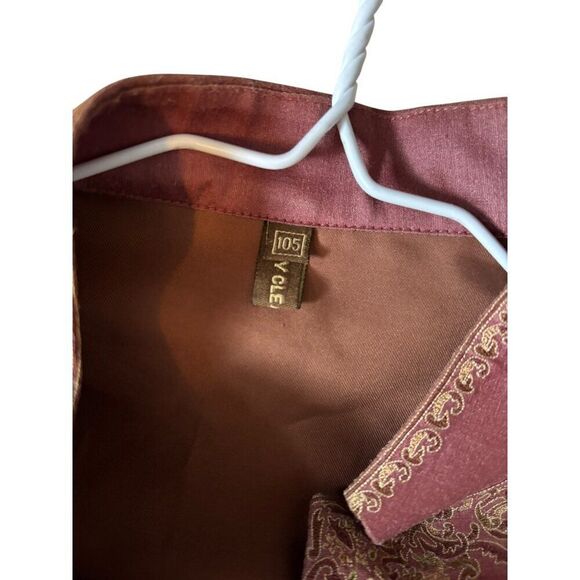 Rod Mens Embroidered Sherwani Long L Coat 105 Size Rose Pink Formal Attire Dry C - Picture 4 of 11